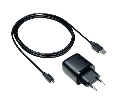 Adaptador de carga USB PD/QC 3.0 con cable micro USB de 20 W, 3,6 V~5,9 V/3 A; 6~9 V/2 A; 9 V~12 V/1,5 A, negro, caja DINIC con euroagujero, 2 m